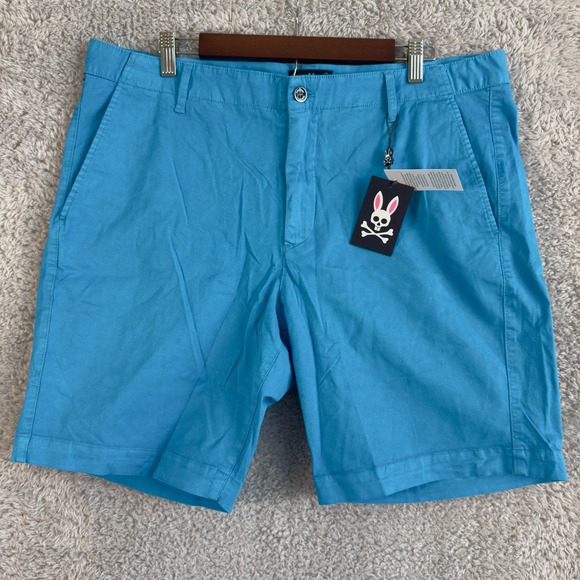 Psycho Bunny Men's Diego Blue Clay Casual Chino Shorts Size 38  NWT - Picture 1 of 7